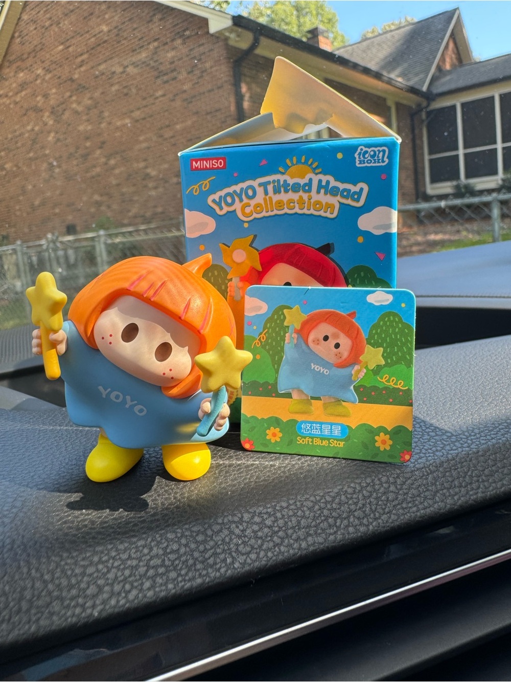 Yoyo Tilted Head Collection Plush Figure - Soft Blue Star